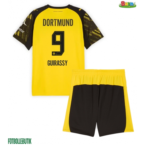 Borussia Dortmund Serhou Guirassy #9 Hemmaställ Barn 2025-26 Kortärmad (+ Korta byxor)